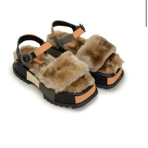 FARM Rio khaki patchwork sandal size 7